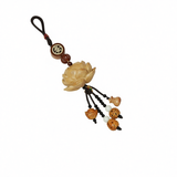 Tang Diao Car Ornament Wood Lotus Pendant [peach wood lotus] pendant style Car hanger [packed in ordinary carton] In Australia - Darrahopens