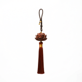 Tang Diao Car Ornament Wood Lotus Pendant [rosewood lotus] single tassel [car hanging + exquisite gift box] In Australia - Darrahopens