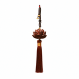 Tang Diao Car Ornament Wood Lotus Pendant [rosewood lotus] single tassel Car hanger [packed in ordinary carton] In Australia - Darrahopens