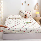 Yuan sheng Home Textiles Pure Cotton Cartoon Dog Sheet Cartoon white bear 180cm/200cm thin mattress model