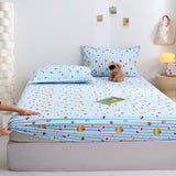 Yuan sheng Home Textiles Pure Cotton Cartoon Dog Sheet Blue cat 150*190cm standard model In Australia - Darrahopens