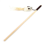 Wooden Cat Teaser Stick Water Drop Pet Feather Mouse Wooden pole xiaohaibao As shown in the figure