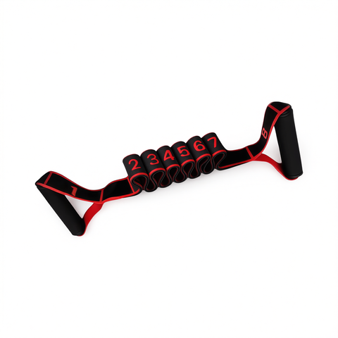 Resistance Band Yoga Fitness Digital Style Upgraded anti-slip handle [black and red digital version] In Australia - Darrahopens