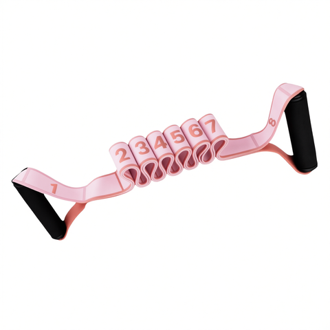 Resistance Band Yoga Fitness Digital Style Upgraded anti-slip handle [light pink digital version] In Australia - Darrahopens