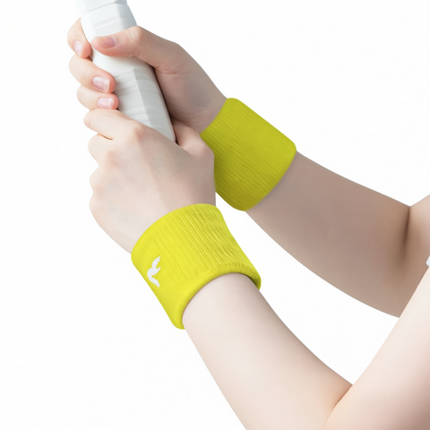 Sports Wristbands Sweat Absorbent Elastic Polyester Lemon yellow [sweat-absorbent, skin-friendly and breathable] One size fits all [pair] (more discount) In Australia - Darrahopens