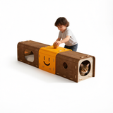 Felt Cat Tunnel Nest Double Layer with Scratching Board Smiley tunnel In stock