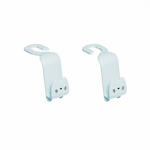 Hong Zhe Cartoon Car Hook ABS Pink Pair Gray blue [pair set In Australia - Darrahopens