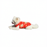 Winter Dog Vest Polyester Fleece Lined Cartoon Print Get rich [plus velvet and thickening] Mbust size42cm back length 30cm [recommended 3-4kg ]