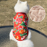 Winter Dog Vest Polyester Fleece Lined Cartoon Print Money eyes [fleece-lined & extra thick] Xl bust 50cm, back length 37cm [recommended 6-7kg ]