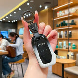 Kia Key Cover Fragrant Car Island H3 Gradient Black Standard H3 key gradient black and white single pack + round buckle