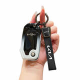 Kia Key Cover Fragrant Car Island H3 Gradient Black Standard H4 key gradient black and white single pack + black leather cord clasp In Australia - Darrahopens