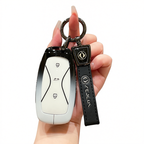 Fragrant Car Aeolus L8 Key Cover Gradient Black White Standard Option b: gradient black & white single bag + black leather cord clasp