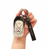 Kaiyi Kunlun Car Key Cover Gradient Black White Standard Option a: gradient black & white single bag + black leather cord clasp In Australia - Darrahopens