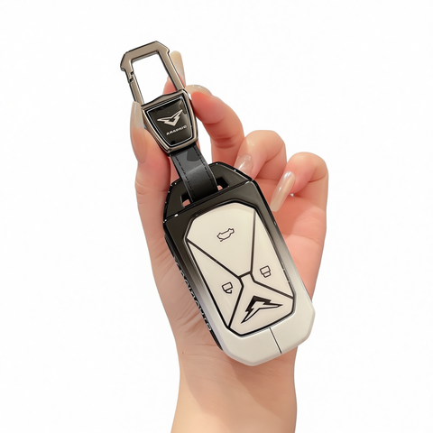 Kaiyi Kunlun Car Key Cover Gradient Black White Standard Type a gradient black and white single bag + metal buckle In Australia - Darrahopens