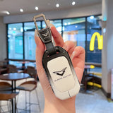Kaiyi Kunlun Car Key Cover Gradient Black White Standard Option b: gradient black & white single bag + white leather cord clasp In Australia - Darrahopens