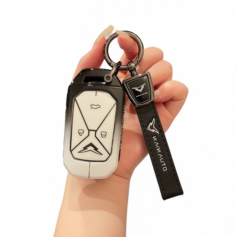 Kaiyi Kunlun Car Key Cover Gradient Black White Standard Option b: gradient black & white single bag + black leather cord clasp