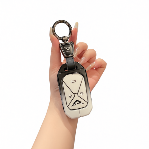 Kaiyi Kunlun Car Key Cover Gradient Black White Standard Type b gradient black and white single bag + round buckle In Australia - Darrahopens
