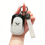 Kaiyi Kunlun Car Key Cover Gradient Black White Standard C style gradient black and white single bag + white leather rope buckle In Australia - Darrahopens