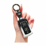Toyota Key Case Gradient Black White Fragrant Car Island Standard M style gradient black and white single bag + round buckle In Australia - Darrahopens