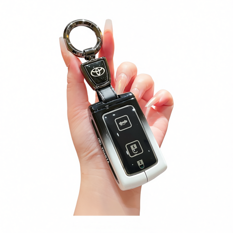 Toyota Key Case Gradient Black White Fragrant Car Island Standard M style gradient black and white single bag + round buckle In Australia - Darrahopens