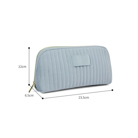 Great Velvet Travel Storage Bag Makeup Organizer Light blue