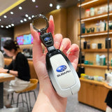 Leading xuan Subaru Key Case Zinc Alloy Standard Gradient black and white single bag + white leather rope buckle
