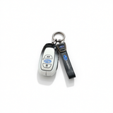 Leading xuan Subaru Key Case Zinc Alloy Standard Gradient black and white single bag + black leather rope buckle In Australia - Darrahopens