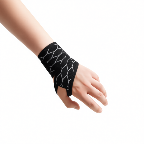 Sports Wristband Compression Sweat Band Midnight black - 2-pack [breathable, no-show] One Size