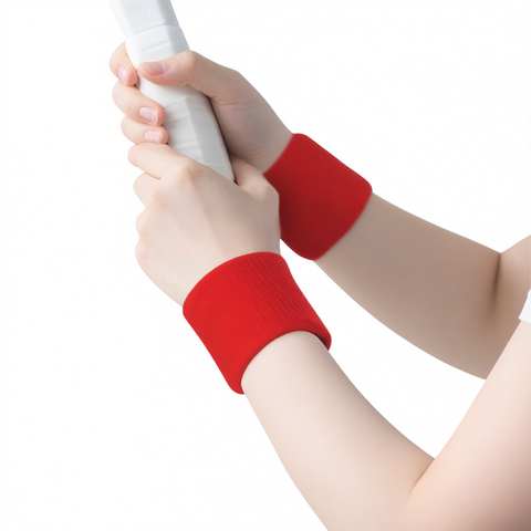 Thickened Wristbands Polyester Basketball Training China red - [high-stretch, non-binding, comfortable & breathable] One pair [one size fits all] In Australia - Darrahopens