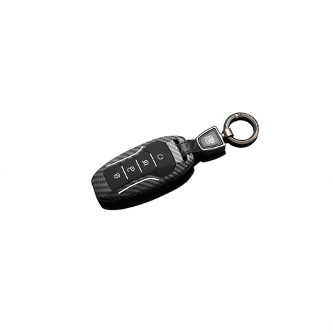 Fragrant Car Island Key Cover for BYD Tang Dmi. Bagged Type a card [carbon fiber black] belt rope buckle