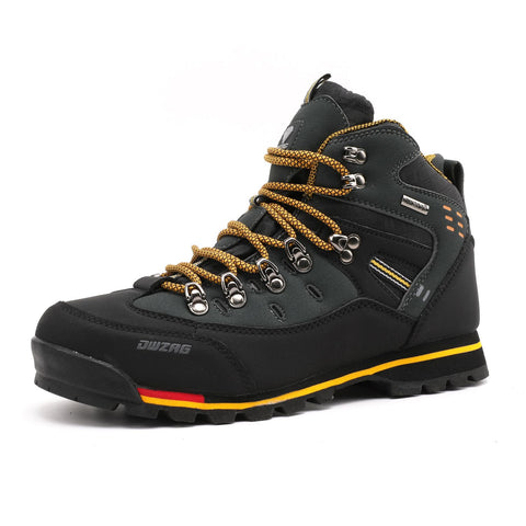 Men Hiking Shoes High Top Waterproof Leather 8037 8037 black yellow 47 In Australia - Darrahopens