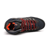 Men Hiking Shoes High Top Waterproof Leather 8037 8037 gray sapphire blue 47 In Australia - Darrahopens