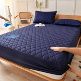 Waterproof Brushed Polyester Fitted Sheet Mattress Dark blue 140*200cm [single fitted sheet]