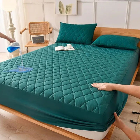 Waterproof Brushed Polyester Fitted Sheet Mattress green 90*200cm [single fitted sheet] In Australia - Darrahopens