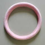 Short Plush Steering Wheel Cover 38cm Pink short plush steering wheel cover