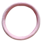 Short Plush Steering Wheel Cover 38cm Pink short plush steering wheel cover
