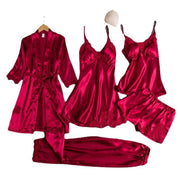 Butterfly Women Sleepwear Set Polyester Long Sleeve Gray XL