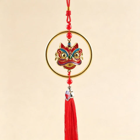 Car Pendant Lion Dance Alloy Ornament [national trend lion awakening] car ornaments