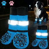 Dog Socks Outdoor Waterproof Non Slip Bone Style Cotton Pink bone style [opp bag] Xl super large sole is about 8.6*20cm [recommended 20-30kg] [pack of four] In Australia - Darrahopens