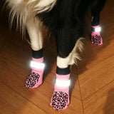 Dog Socks Outdoor Waterproof Non Slip Bone Style Cotton Pink bone style [opp bag] Xl super large sole is about 8.6*20cm [recommended 20-30kg] [pack of four] In Australia - Darrahopens