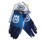 LOHAS FOX Motorcycle Gloves Touchscreen Knitting Long Breathable blue and white touch screen