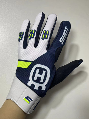 LOHAS FOX Motorcycle Gloves Touchscreen Knitting Long New blue and black full finger touch screen