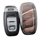 Audi Key Cover Tpu Transparent for A4 A6 Q5 A8 Type b-transparent black [single key cover]