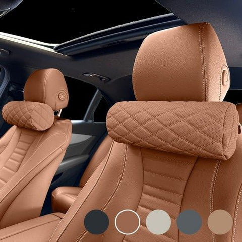 Car Neck Pillow Memory Foam Leather Black Brown In Australia - Darrahopens