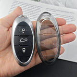 TPU Car Key Cover for Faw Bestune T77 T99 B70 T55 T33 Transparent black [single key cover] In Australia - Darrahopens