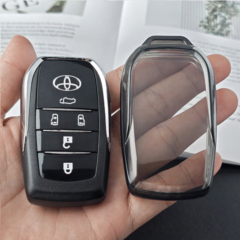 Toyota Alphard Key Cover TPU Transparent Black Type b-transparent black [single key cover] In Australia - Darrahopens