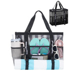 Multifunctional Mesh Beach Bag for Travel Storage Black