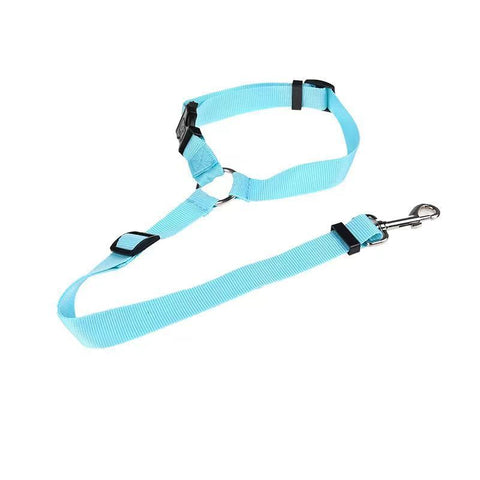 Li hang Pet Car Seat Belt Dog Harness Safety Rope Sky blue