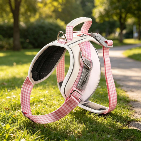 Synergy Plaid Dog Harness Vest Polyester XL19 Pink xs In Australia - Darrahopens