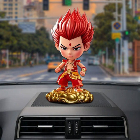 Nezha Bobblehead Car Dashboard Ornament Resin Nezha [red hair]